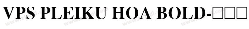 VPS Pleiku Hoa Bold字体转换